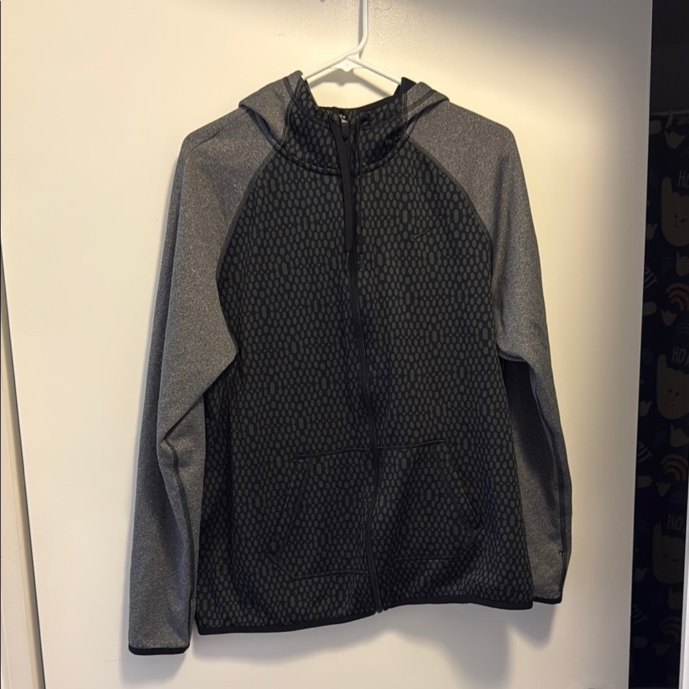 Gray and Black Hooded Jacket